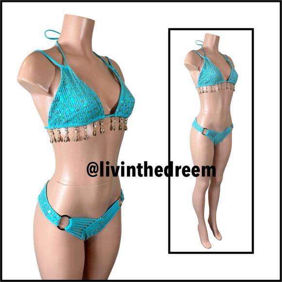 Beach Bunny Winslow Tri Top DD & Deana Skimpy Bottom L $366 - Picture 10 of 13